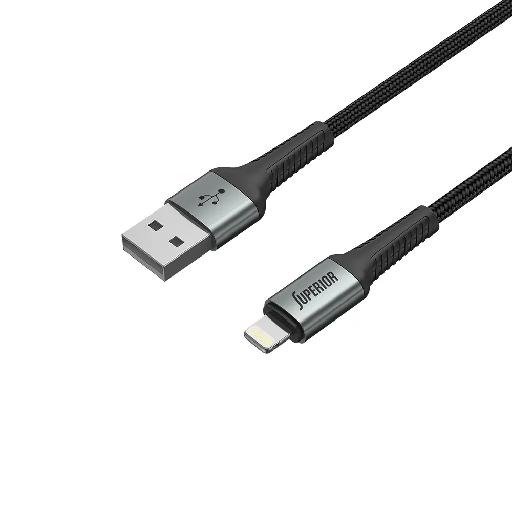USB data kabal Superior SU-K104 Fast 12W 2.4A USB A na Lightning 1m crni