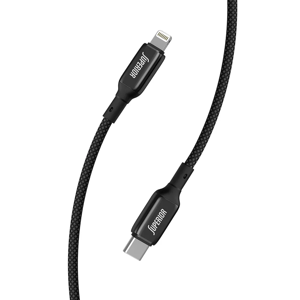 USB data kabal Superior SU-K105 Cink 27W 3A Type C na Lightning 1m crni