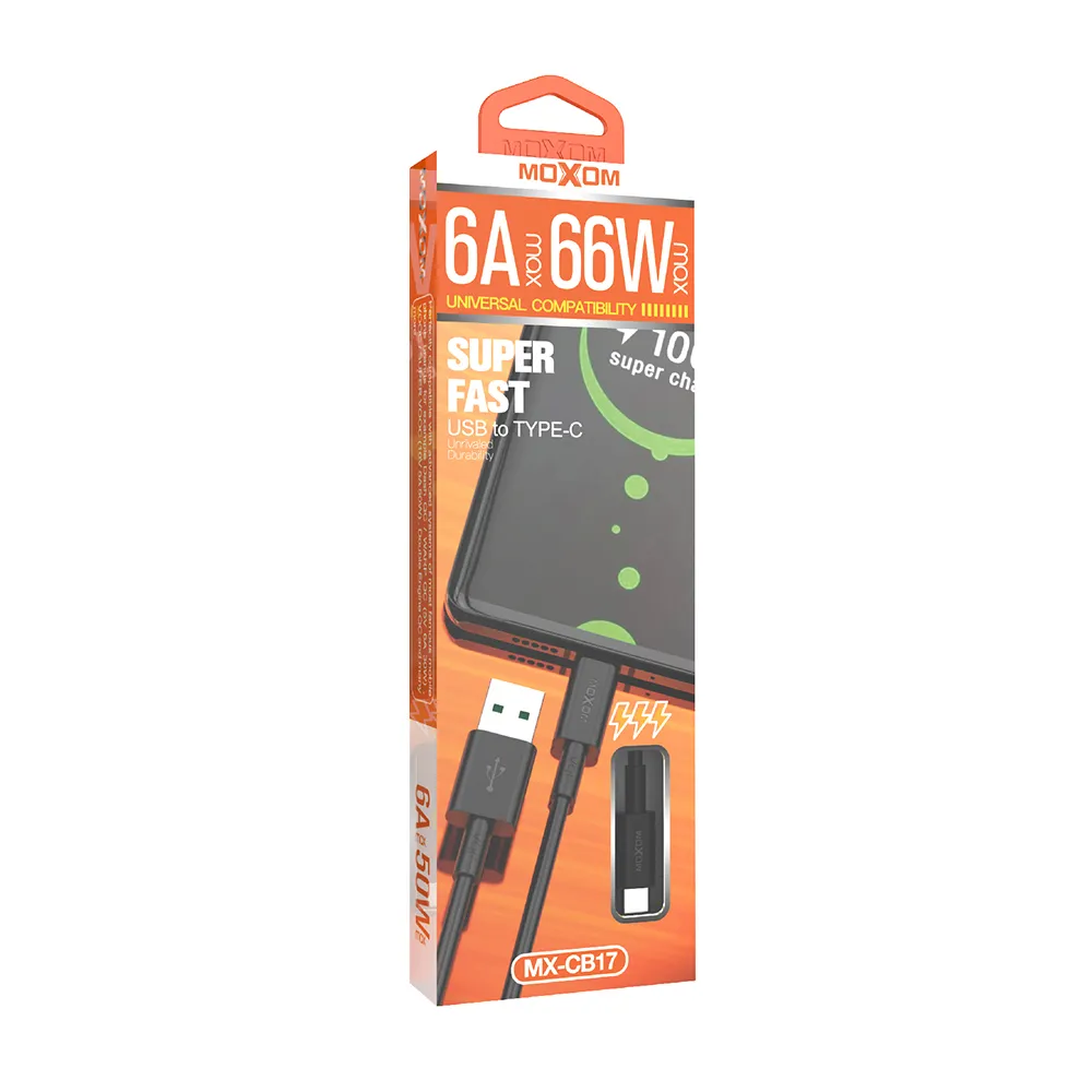 USB data kabal Moxom MX-CB17 Type-C crni