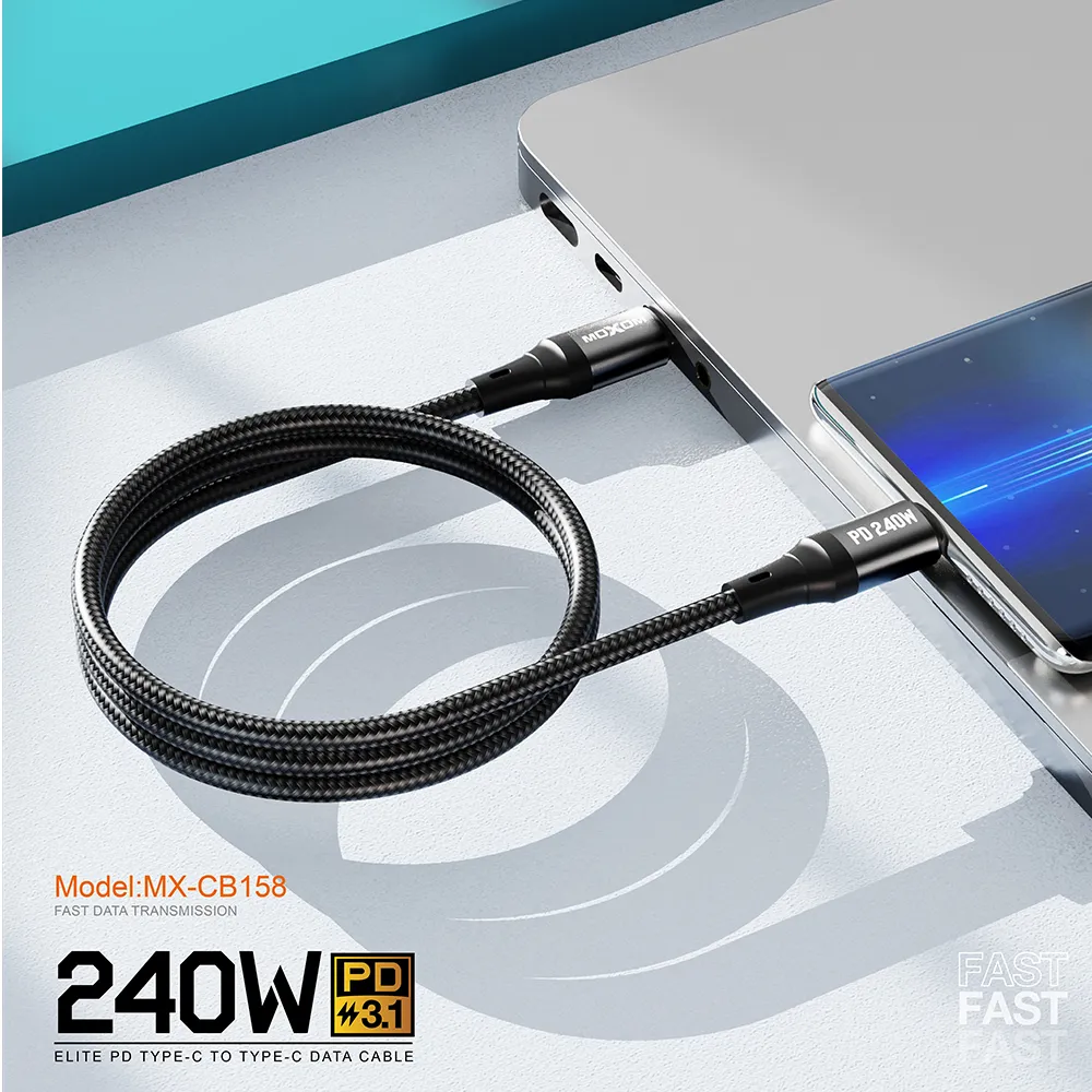 USB data kabal Moxom MX-CB158 PD 240W Type-C na Type-C crni