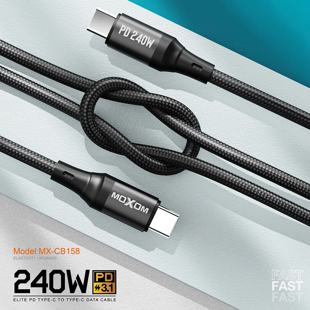 USB data kabal Moxom MX-CB158 PD 240W Type-C na Type-C crni