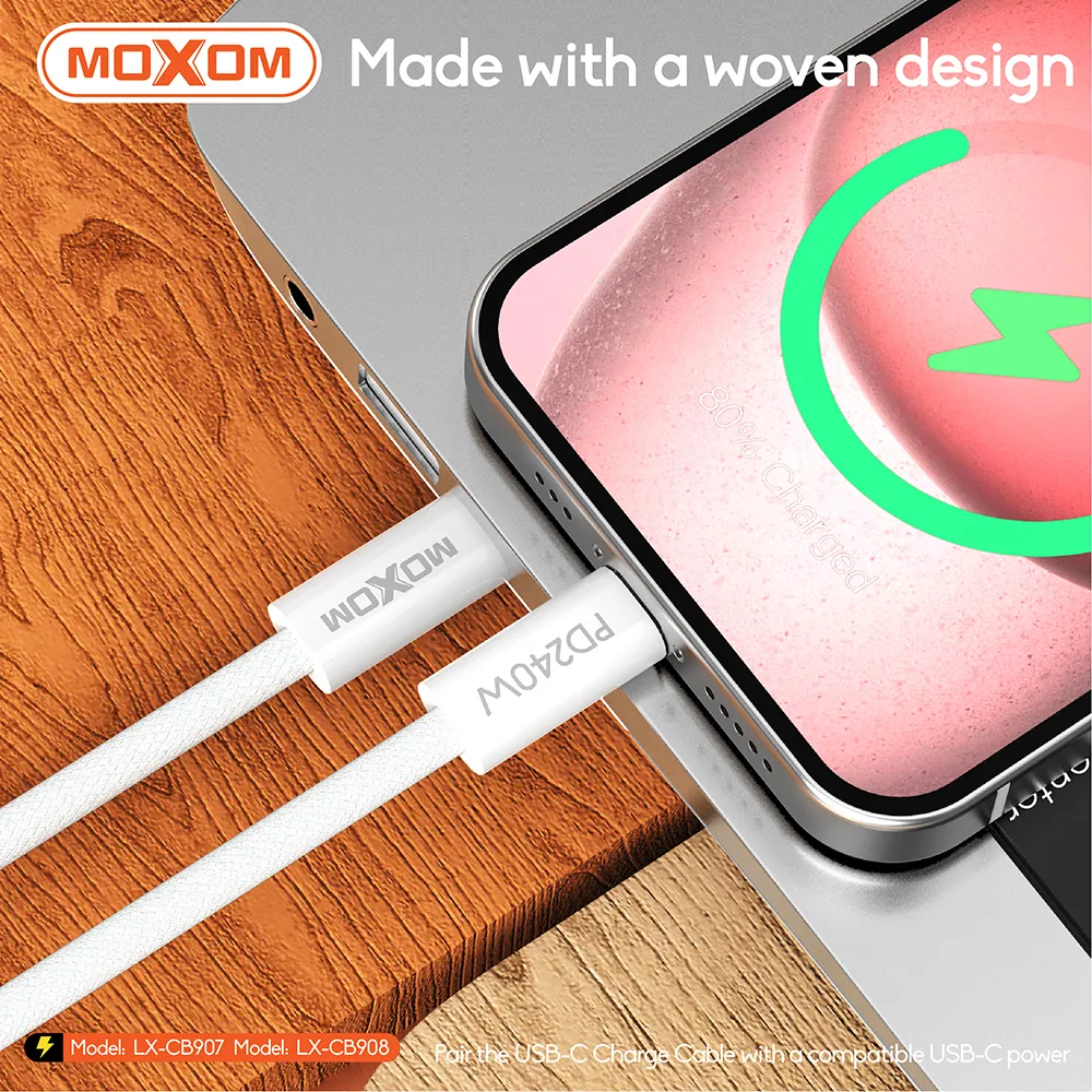 USB data kabal Moxom LX-CB907 Type-C na Type-C crni