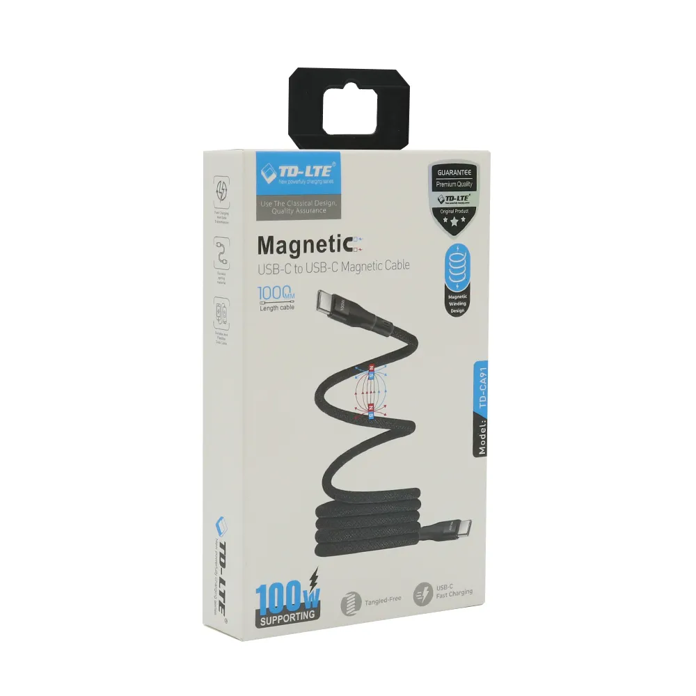USB data kabal MAGNETIC TD-CA91 Type C na Type C 100W