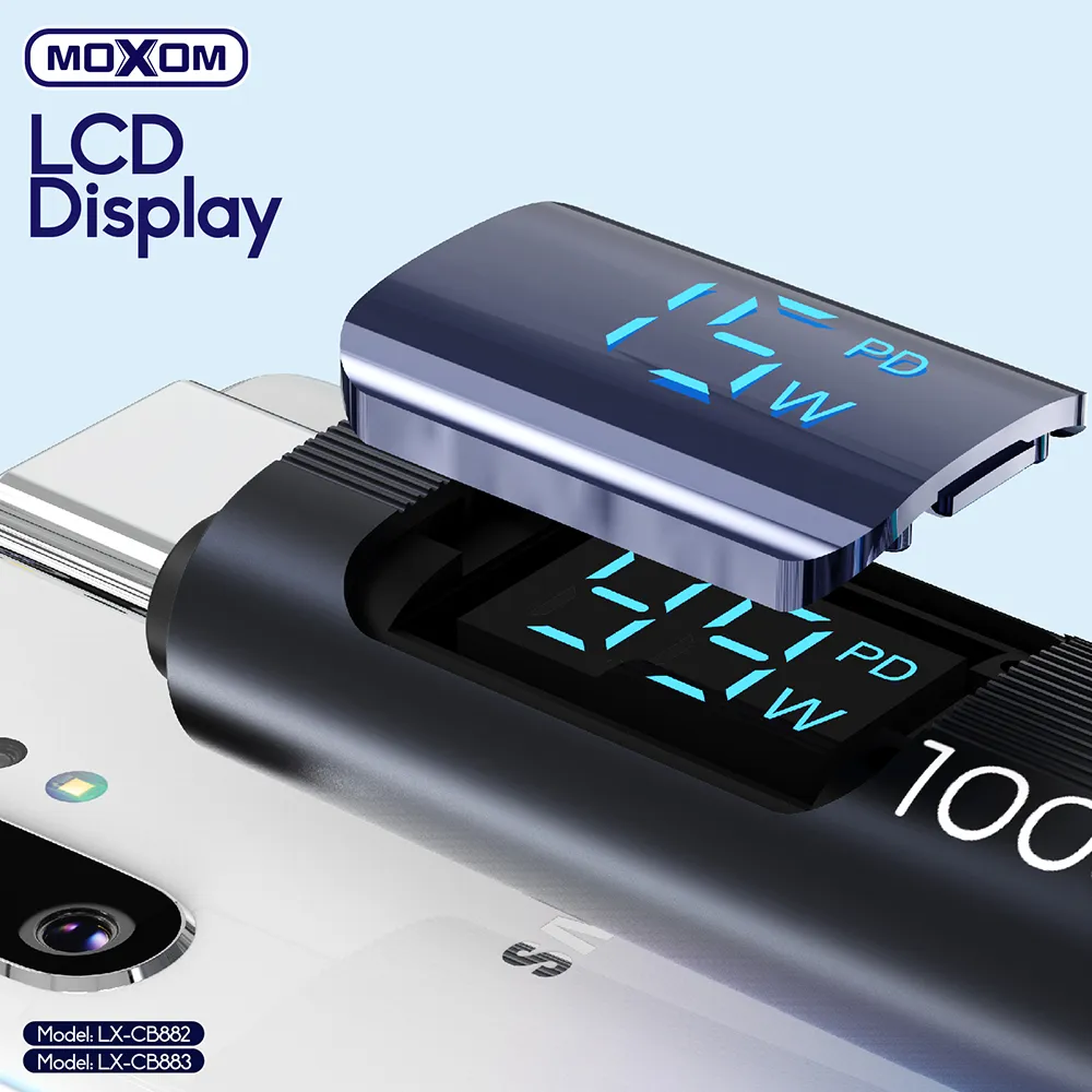 USB data kabal MOXOM LX-CB882 100W Type-C 1.2m crni