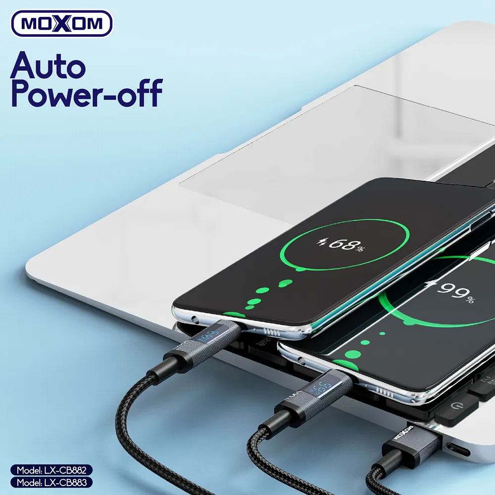 USB data kabal MOXOM LX-CB882 100W Type-C 1.2m crni