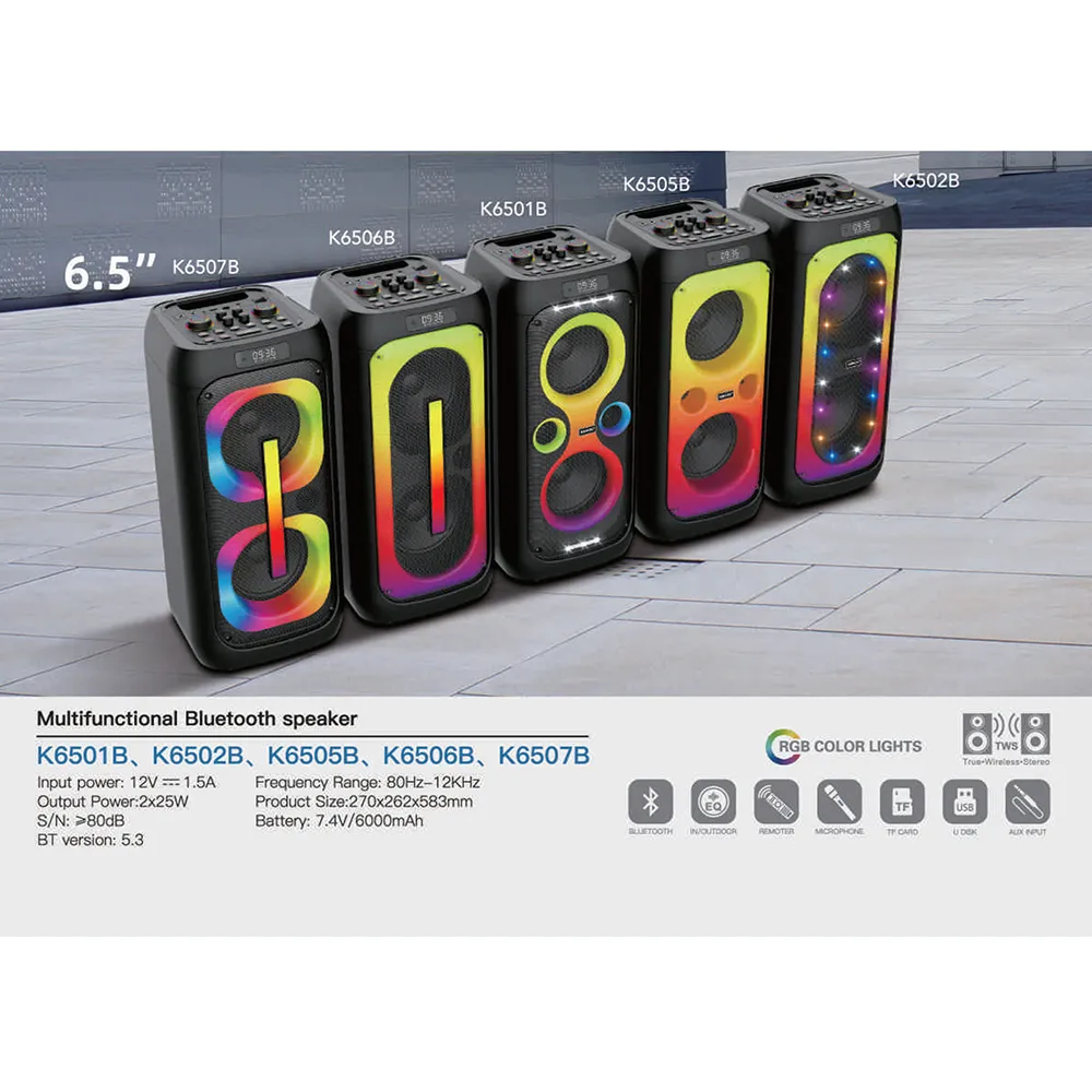 Zvucnik bluetooth BKK K6506B sa dva mikrofona crni