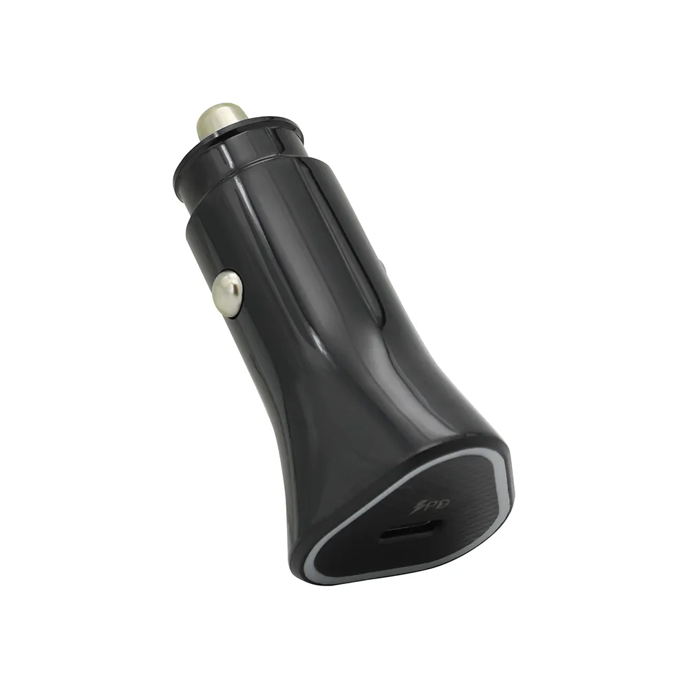 Auto punjac 25W Type-C ulaz sa Type-C na Type-C kablom crni
