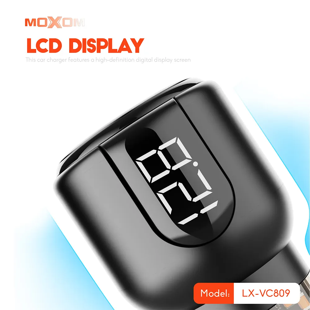 Auto punjac Moxom LX-VC809 PD+QC 75W crni