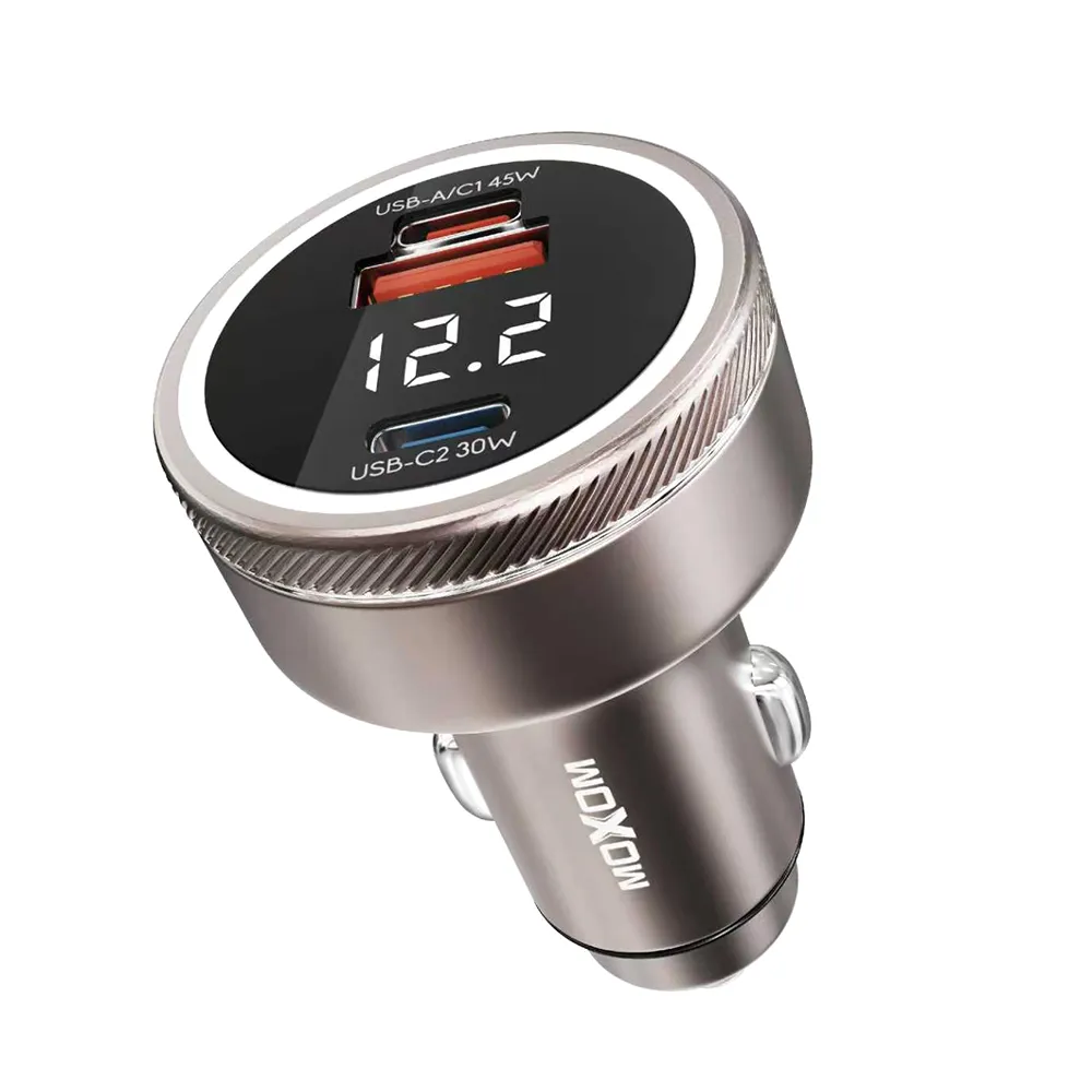 Auto punjac MOXOM MX-VC54 USB+2x Type C 120W FAST crni