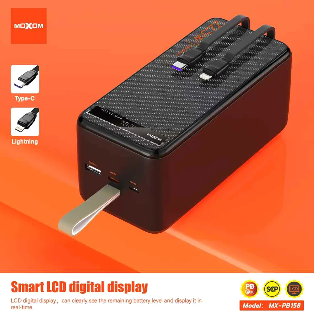 Power Bank Moxom-PB158 super fast USB/PD 22.5W/20W 50000 mAh black