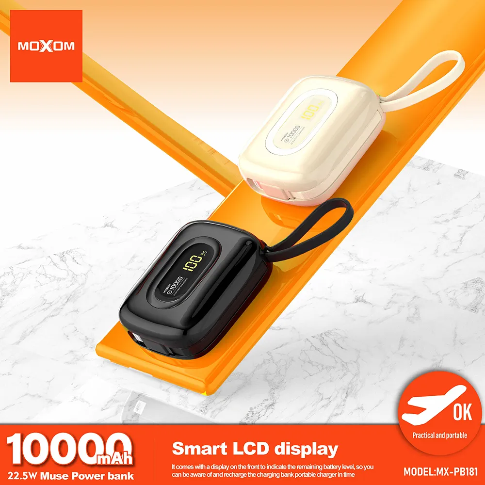 Power Bank Moxom-PB181 fast charging 22.5W 10000 mAh crni