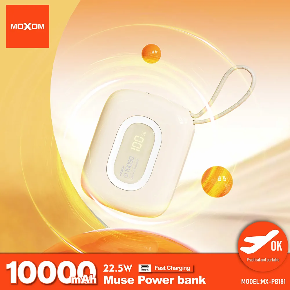 Power Bank Moxom-PB181 fast charging 22.5W 10000 mAh crni