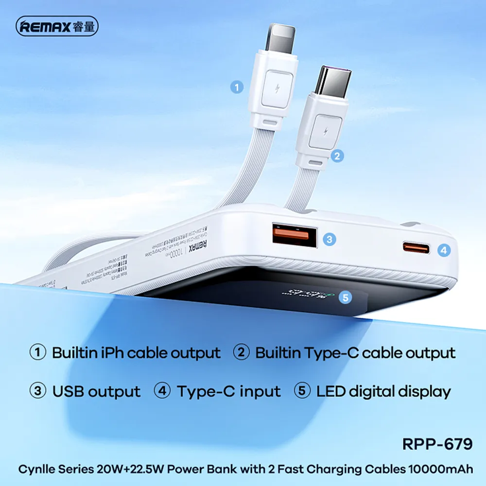 Power bank REMAX Cynlle RPP-679 PD 20W+QC 22.5W 10000mAh PD+QC beli