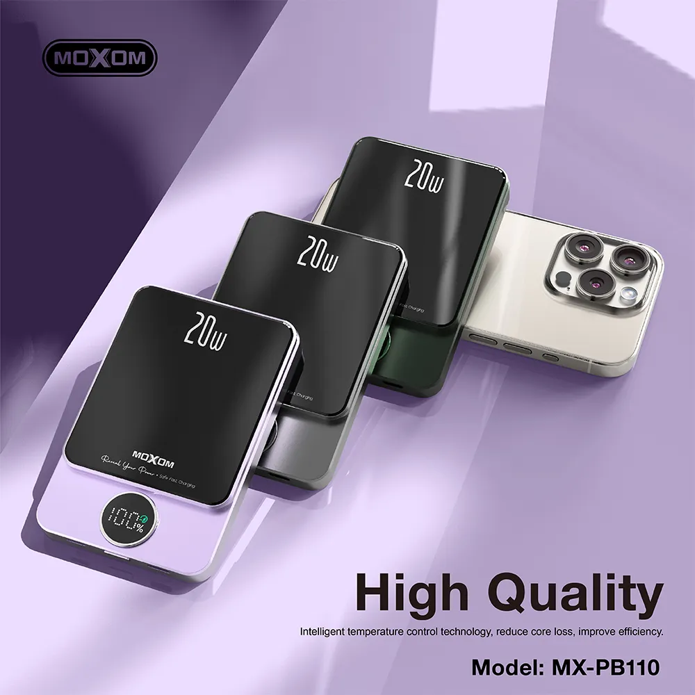 Power Bank MagSafe Moxom MX-PB110 LED PD20W 5000mAh ljubicasti