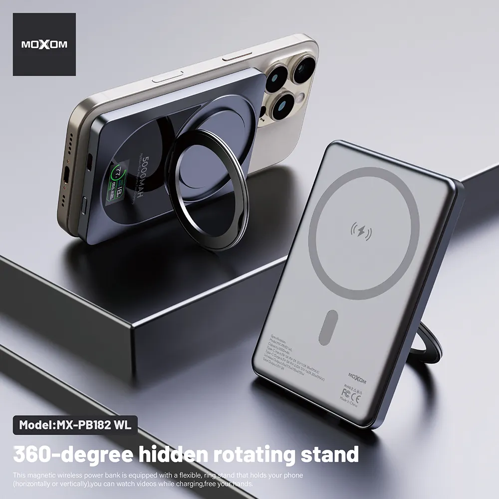 Power Bank Moxom MX-PB182 360 Rotate 5000mAh crni
