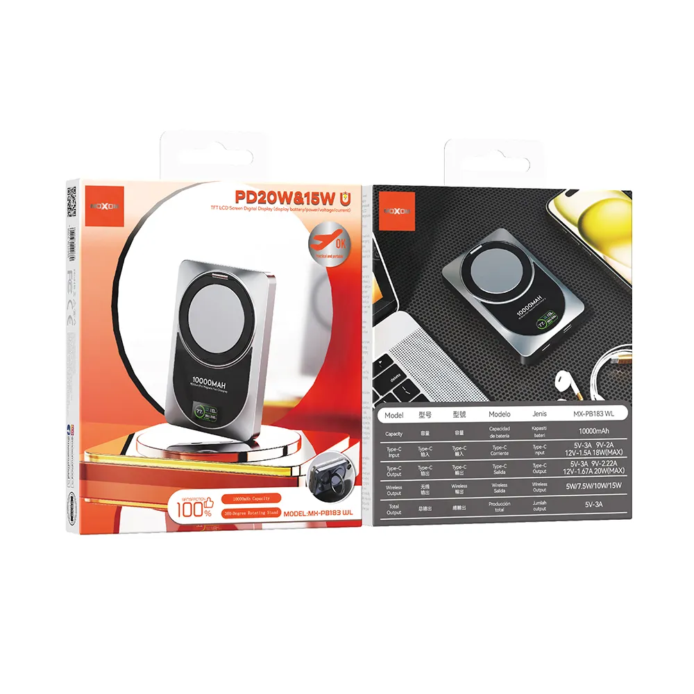 Power Bank Moxom MX-PB183 360 Rotate 10000mAh crni
