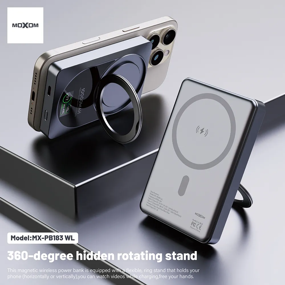 Power Bank Moxom MX-PB183 360 Rotate 10000mAh crni