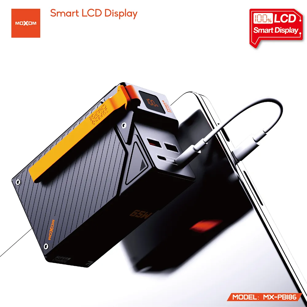 Power Bank Moxom MX-PB186 Esports high power fast charging 65W 30000mAh 3A crni