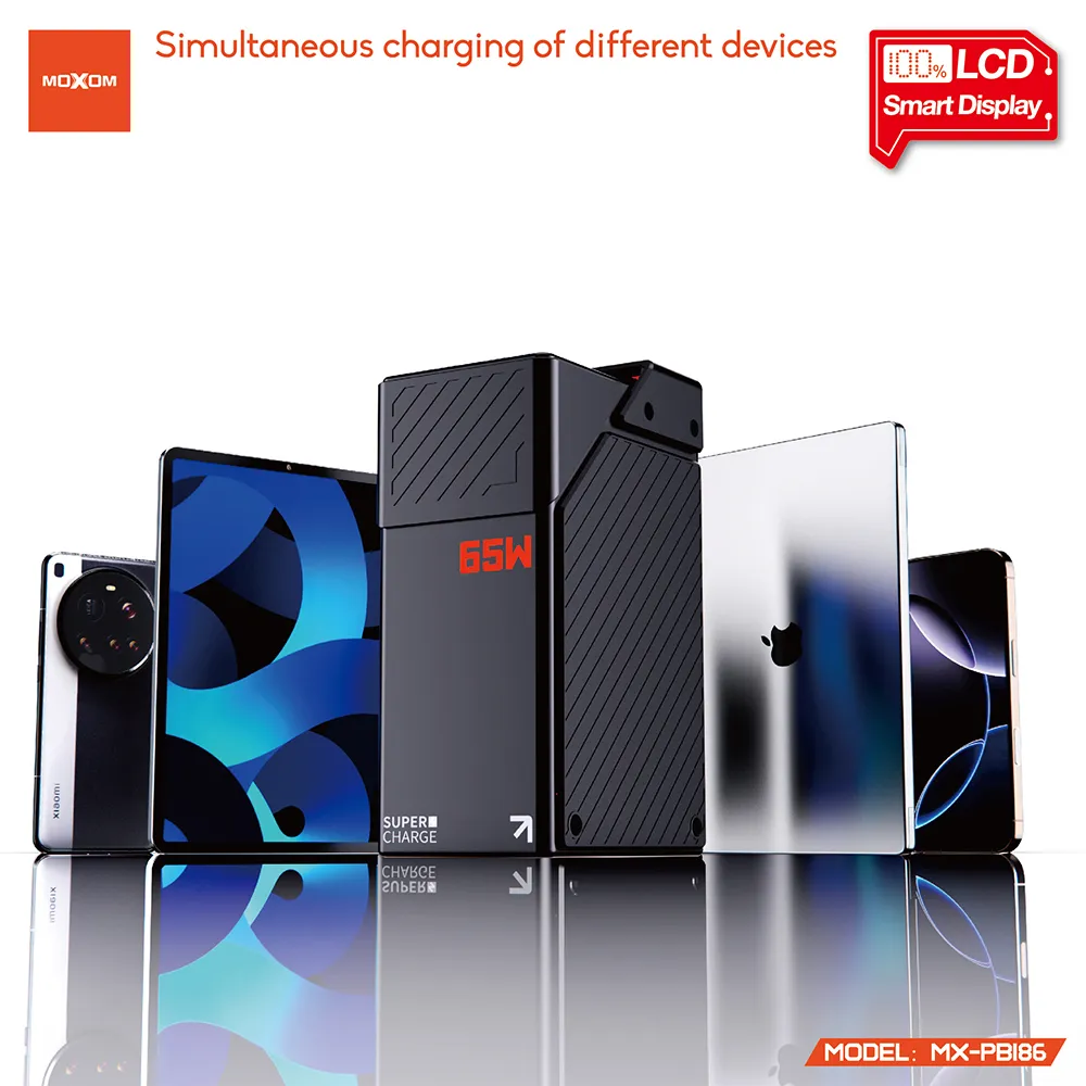 Power Bank Moxom MX-PB186 Esports high power fast charging 65W 30000mAh 3A crni