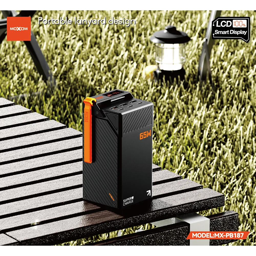 Power Bank Moxom MX-PB187 Esports high power fast charging 65W 50000mAh 4A crni
