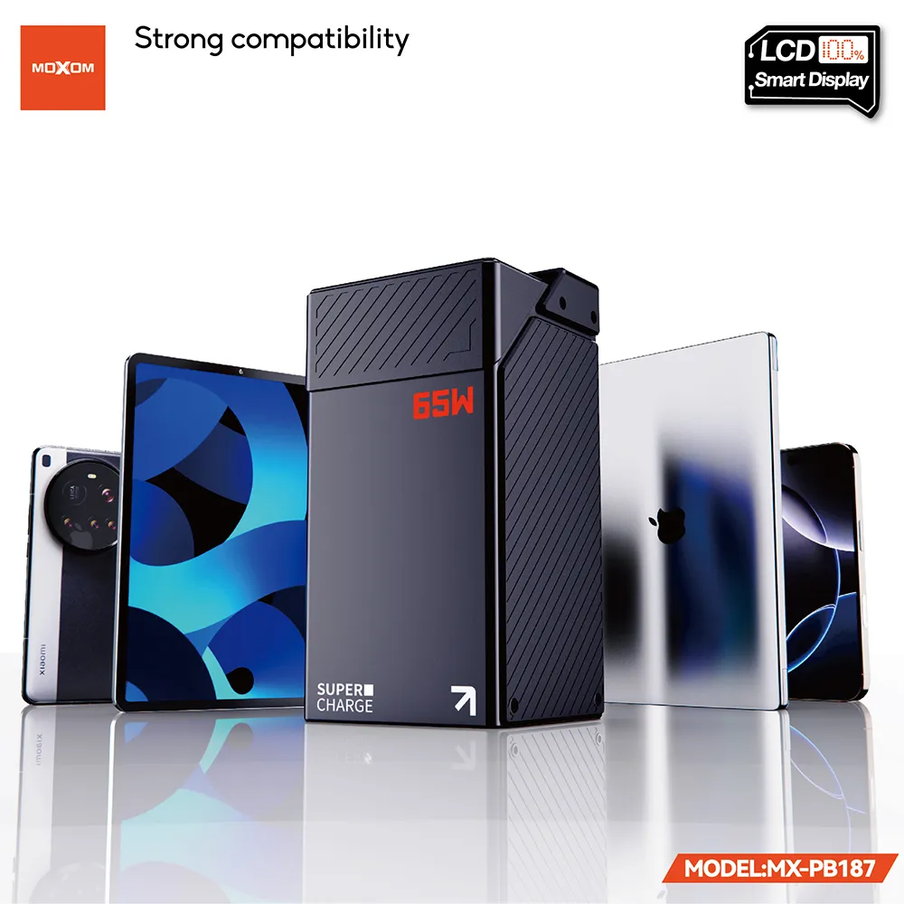 Power Bank Moxom MX-PB187 Esports high power fast charging 65W 50000mAh 4A crni