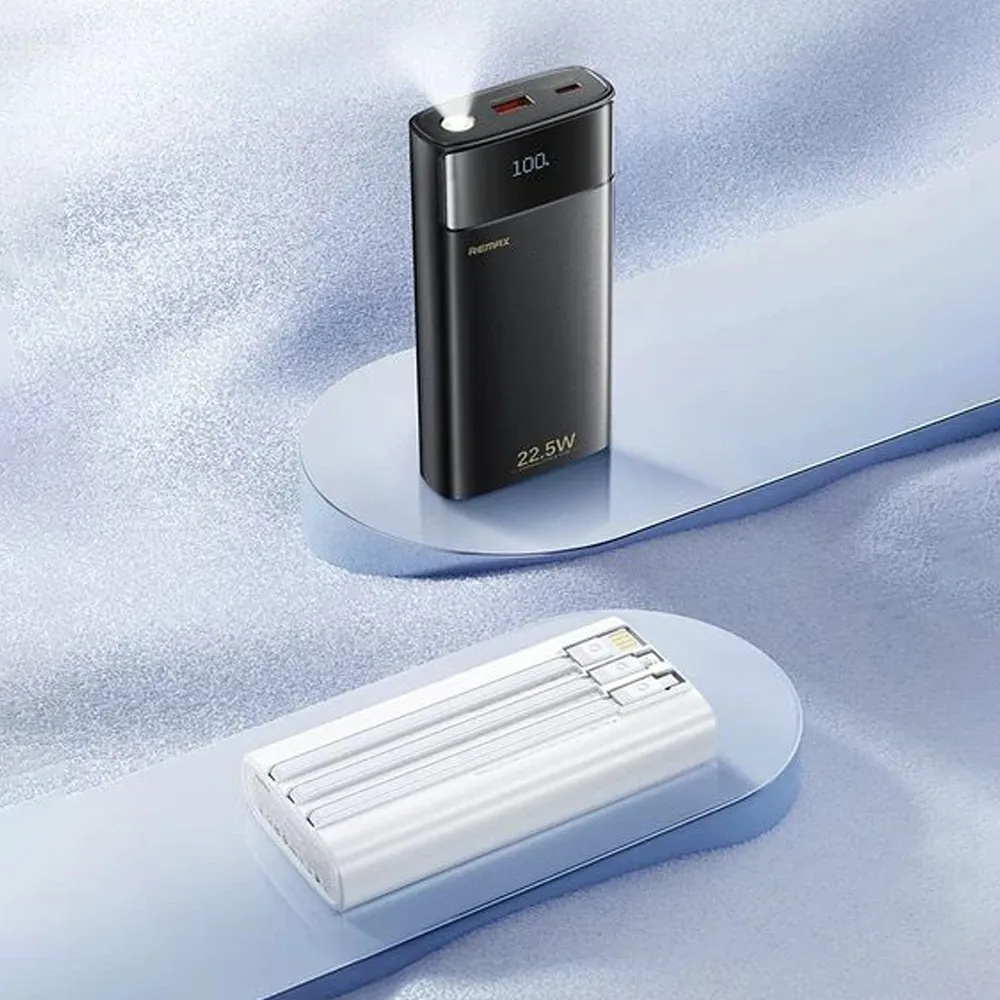 Power Bank REMAX FC-12 LED Flashlight PD 20W + QC 22.5W 20000mAh crni