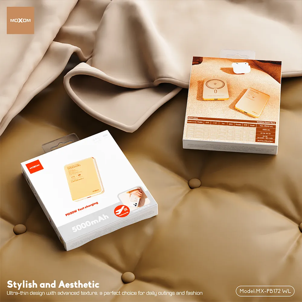 Power Bank Magsafe Moxom MX-PB172 SCP 22.5W + PD 20W 5000mAh zlatni