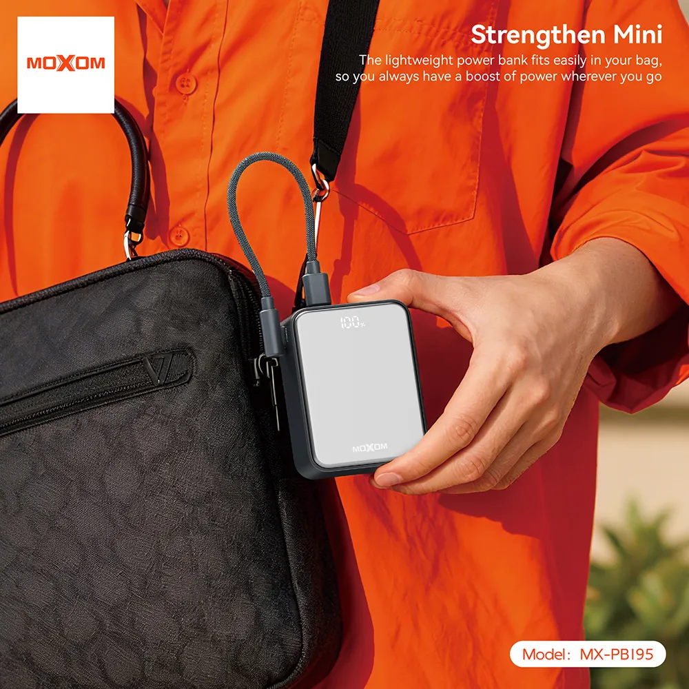 Power Bank Moxom MX-PB195 Mini fast 22.5W Type C - lightning 10000mAh narandzasti