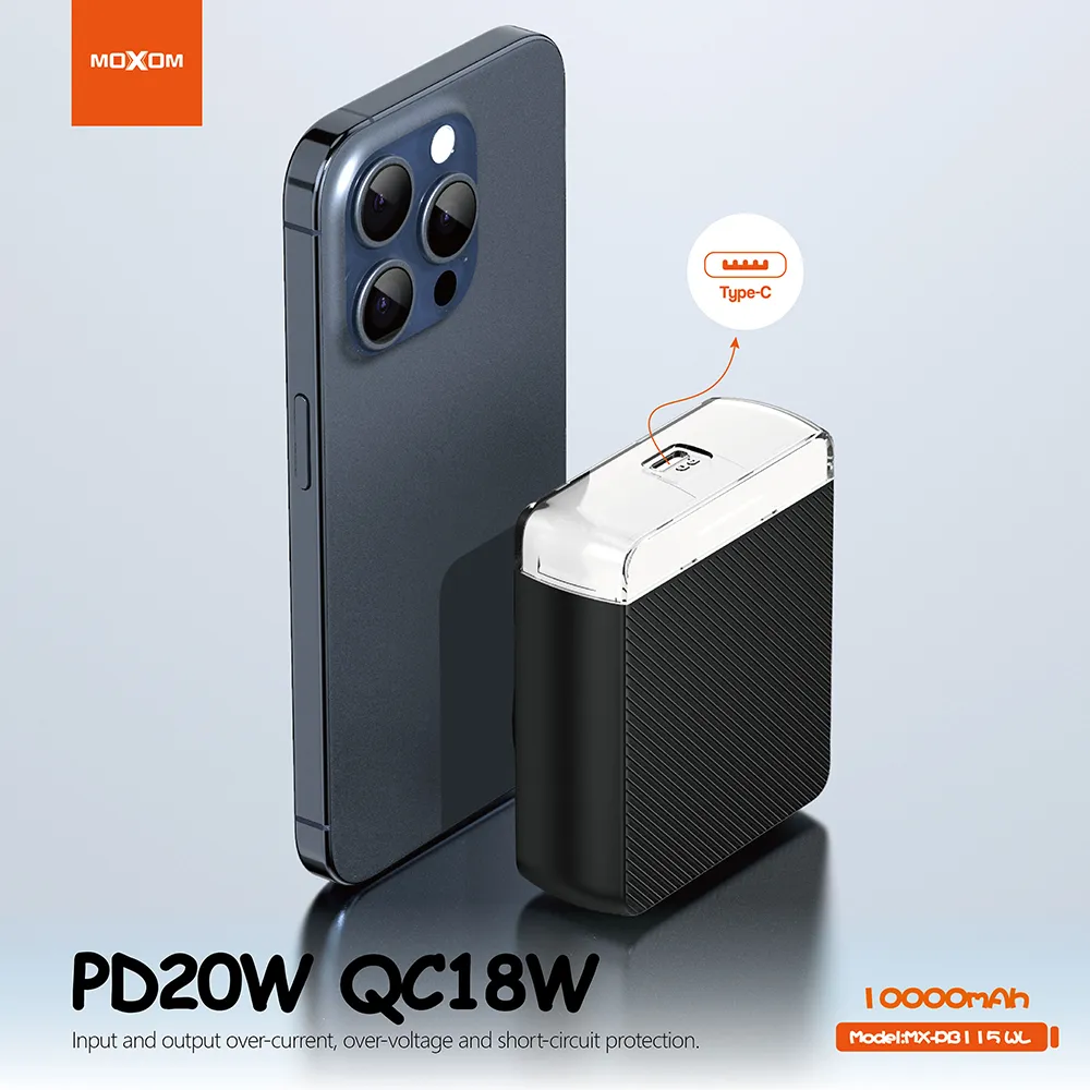 Power Bank MagSafe Moxom MX-PB115 PD20W + QC18W 10000mAh narandzasti