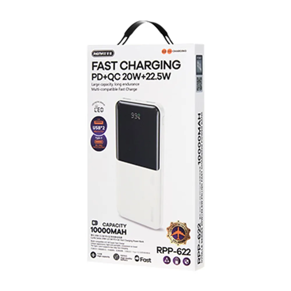 Power Bank REMAX PD 20W+QC 22.5W fast RPP-622 10000mAh beli