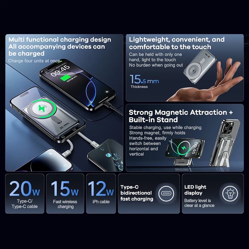 Power Bank Magsafe REMAX CX-1 15W 5000mAh srebrni