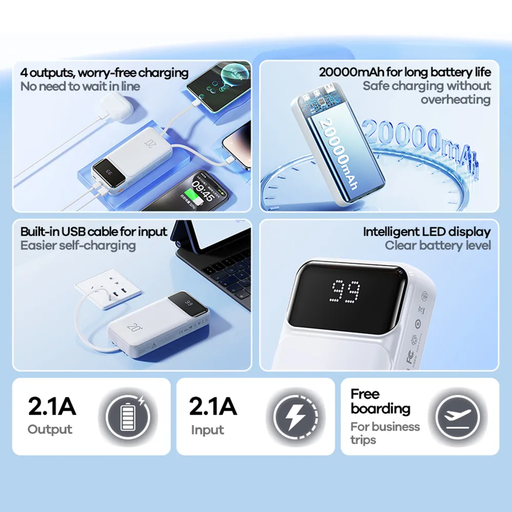 Power Bank REMAX Reyluck Series RPP-686 fast 2.1A 20000mAh crni