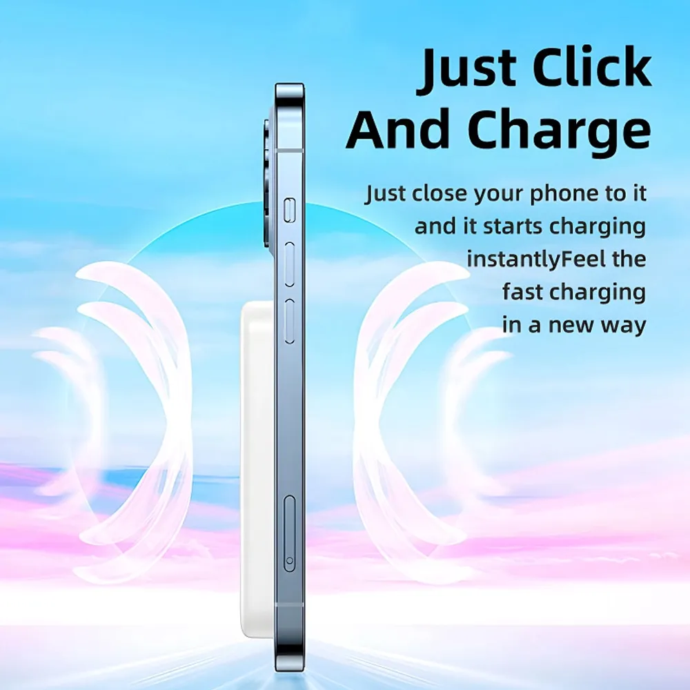 Power Bank MagSafe REMAX Usion RPP-65 PD20W + wireless 15W 10000mAh roze