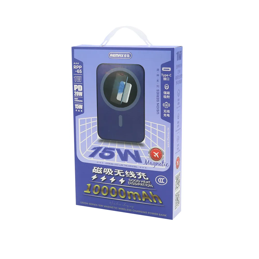 Power Bank MagSafe REMAX Usion RPP-65 PD20W + wireless 15W 10000mAh plavi