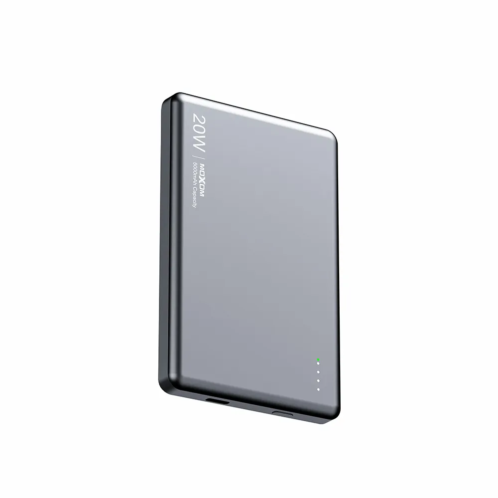 Power Bank MagSafe Moxom MX-PB212 Ultra Thin PD20W + wireless 15W 5000mAh sivi