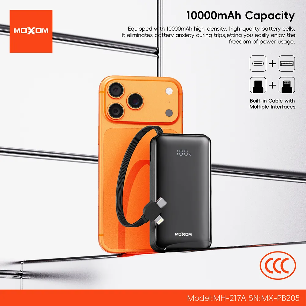 Power Bank Moxom MX-PB205 Mini fast charge 22.5W 10000mAh crni
