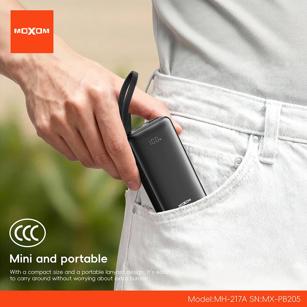 Power Bank Moxom MX-PB205 Mini fast charge 22.5W 10000mAh crni