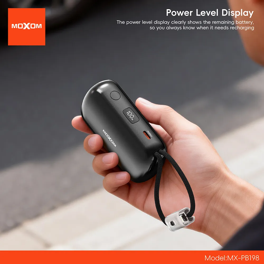 Power Bank Moxom MX-PB198 Mini fast charge 22.5W 10000mAh crni