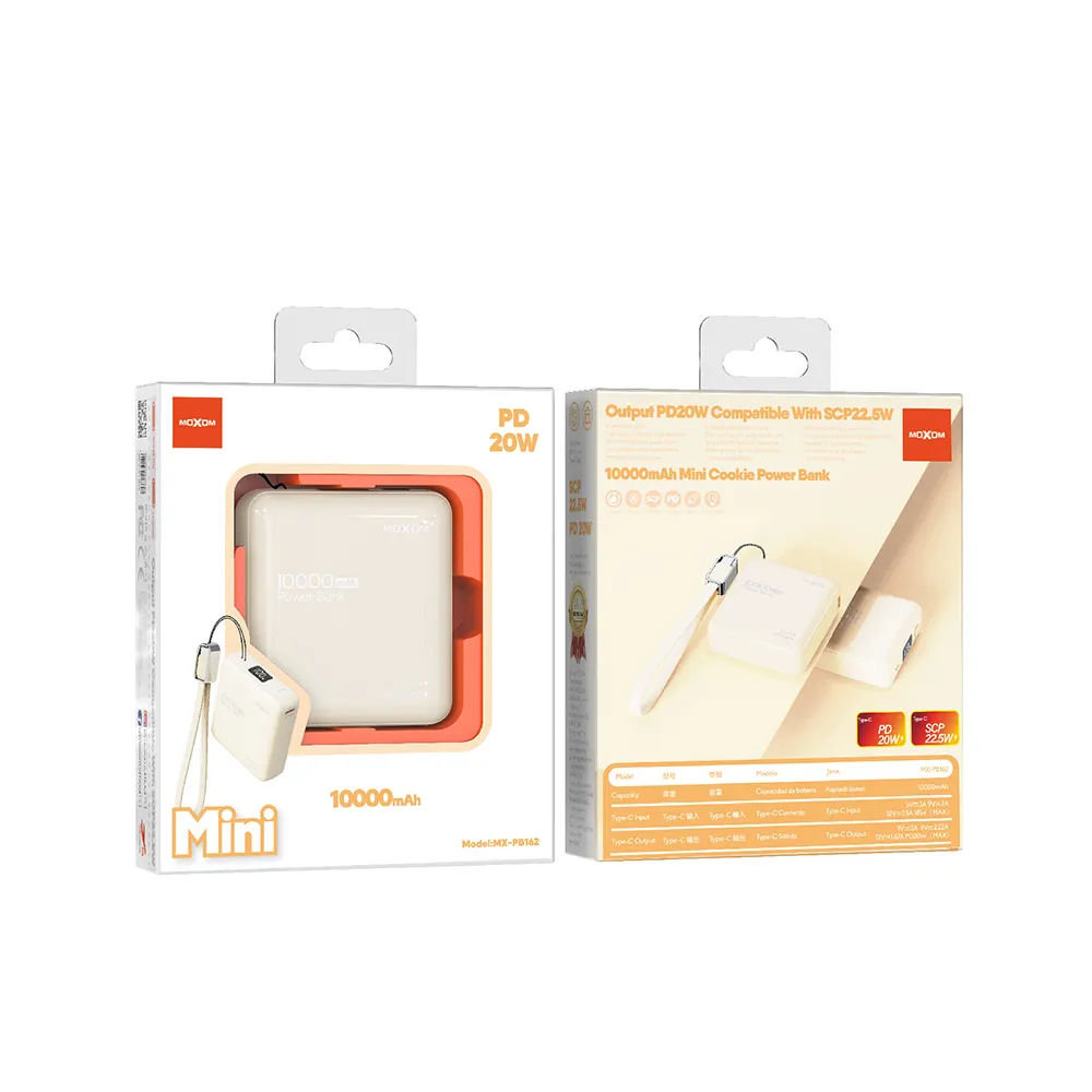 Power Bank Moxom MX-PB162 Mini Cookie PD20W + SCP22.5W 10000mAh bez