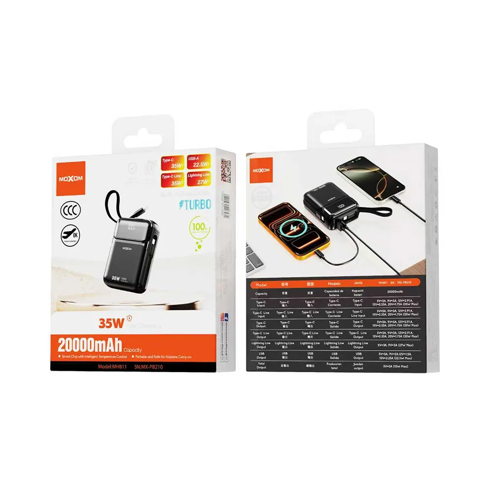 Power Bank Moxom MX-PB210 super fast charge 35W 20000mAh crni