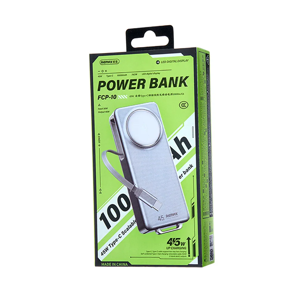 Power Bank REMAX FCP-10 45W Type-C Telescopic cable 10000mAh tarnish