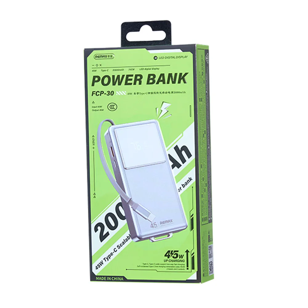 Power Bank REMAX FCP-30 45W Type-C Fast charge 20000mAh tarnish