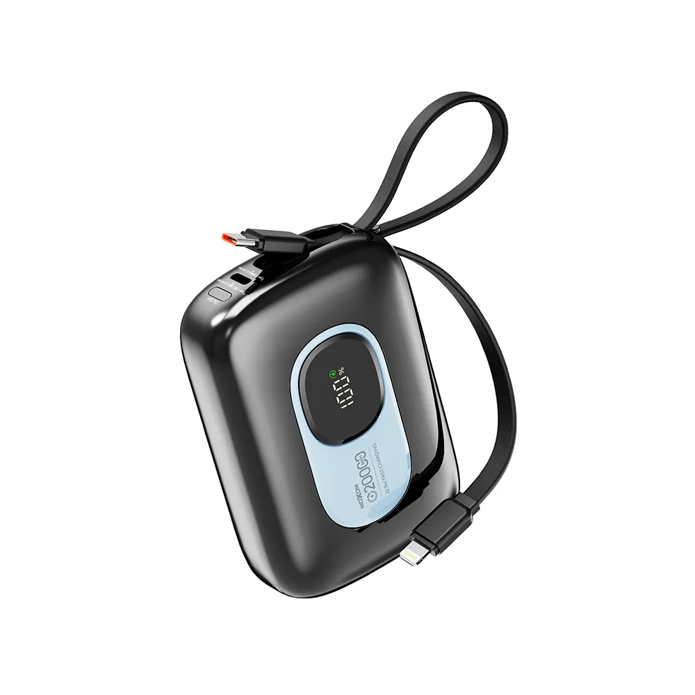Power Bank Moxom Mini Portable Dual Cable MX-PB208 22.5W Fast charging 20000mAh sivi