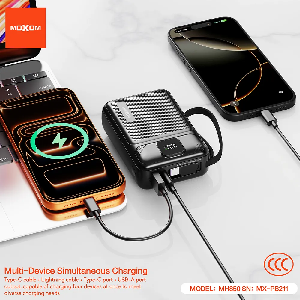 Power Bank Moxom Turbo MX-PB211 35W Fast charging 20000mAh crni