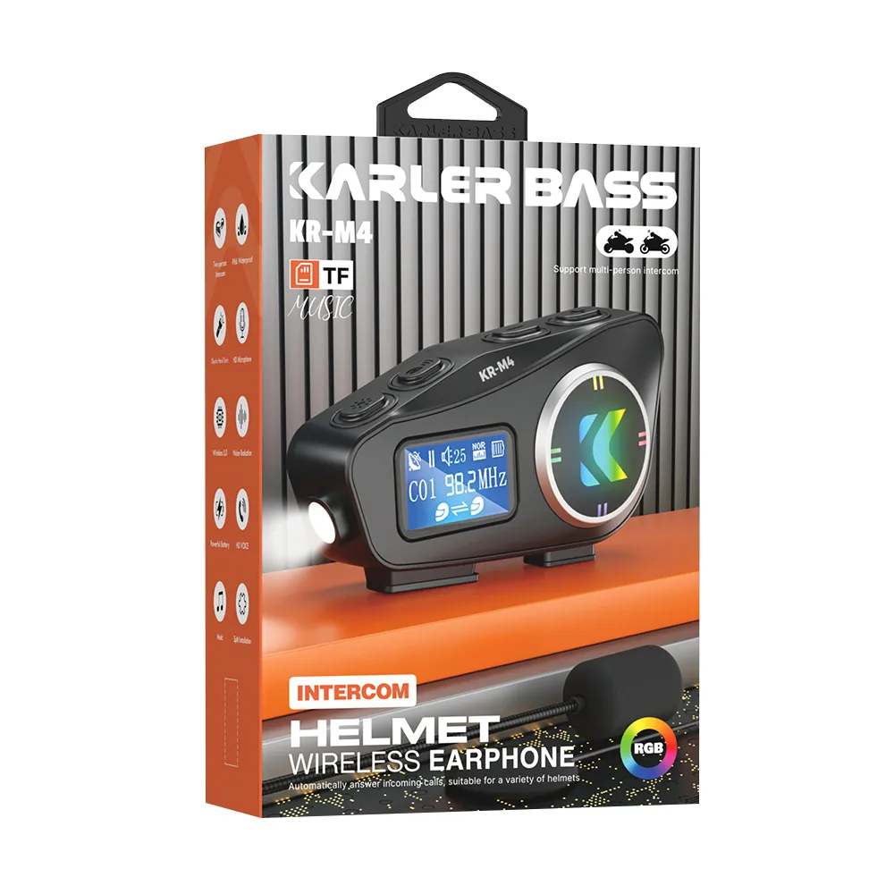 Bluetooth headset za kacigu (slusalica) KARLER BASS KR-M4 COMBO crna