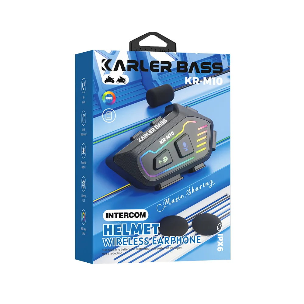 Bluetooth headset za kacigu (slusalica) KARLER BASS KR-M10 crna