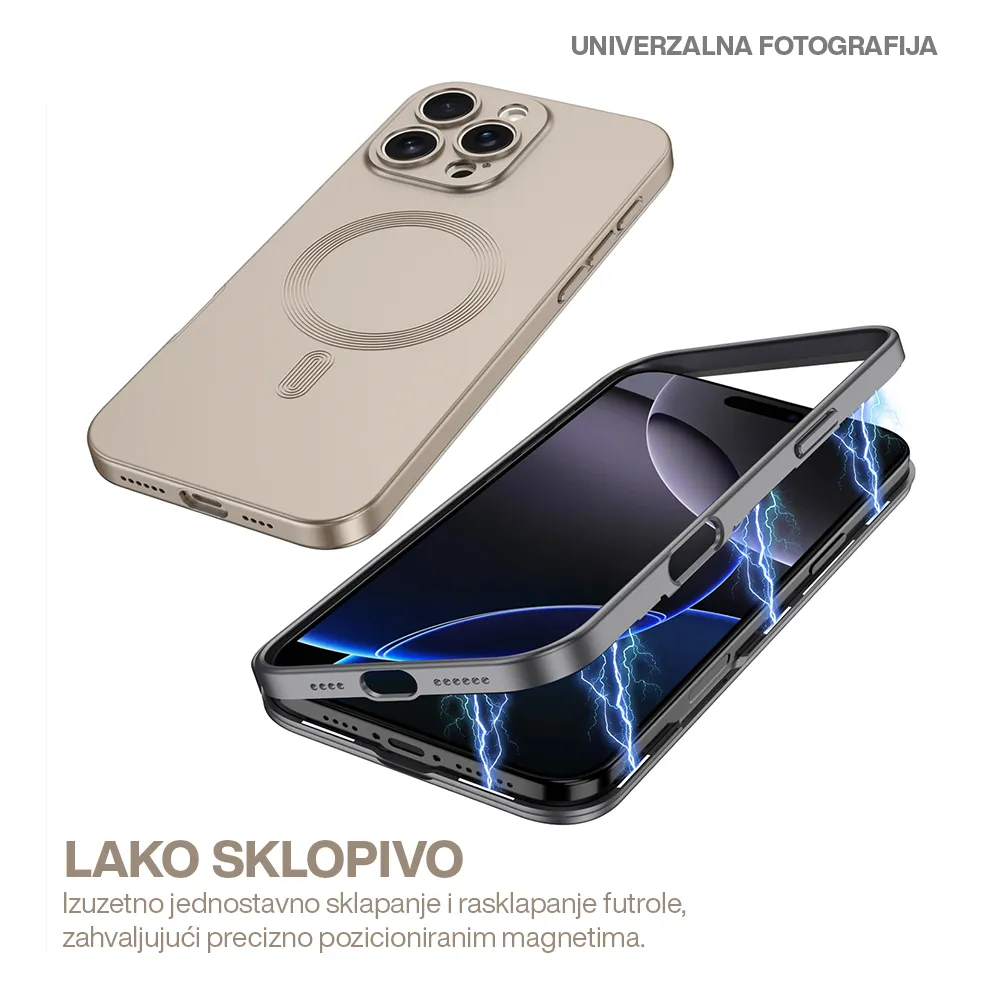 Futrola 360 COLOR MagSafe za iPhone 16 Pro (6.3) titanijum (GKK case)