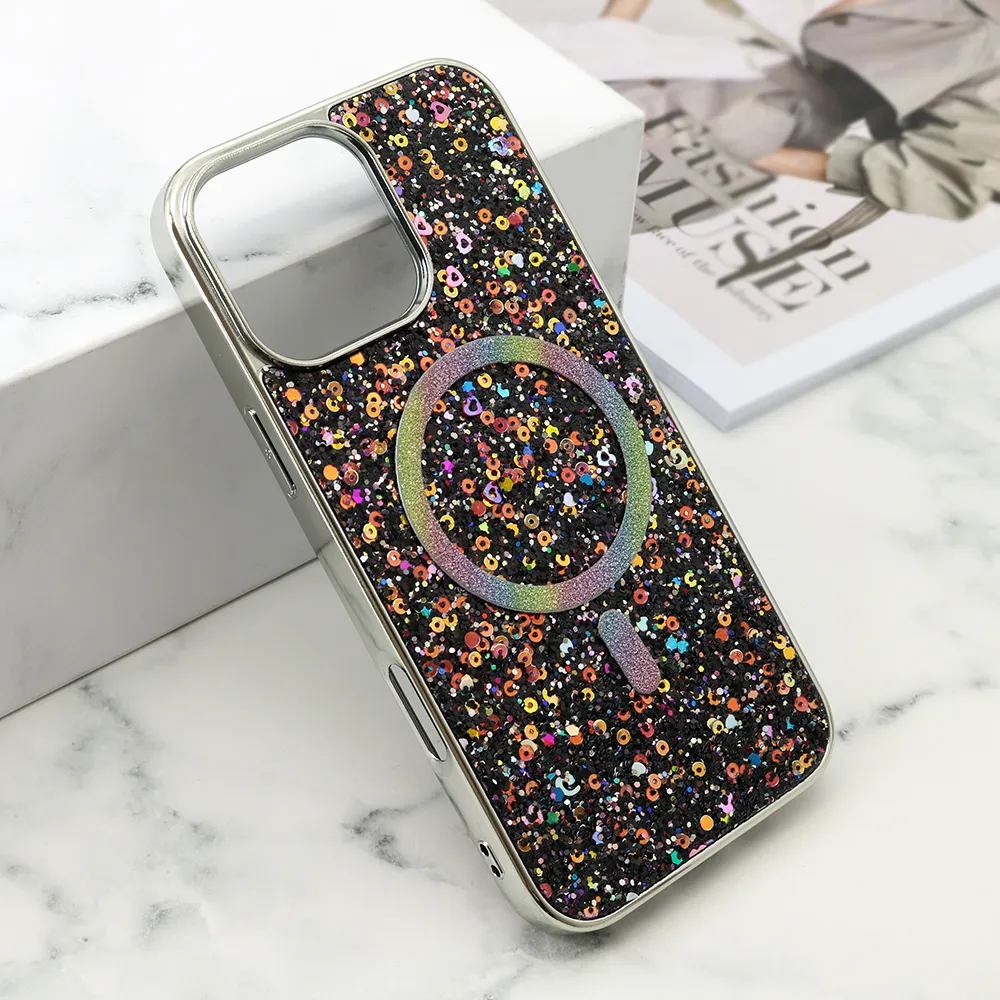 Futrola GLAM GLOW MagSafe za iPhone 16 Pro Max (6.9) crna