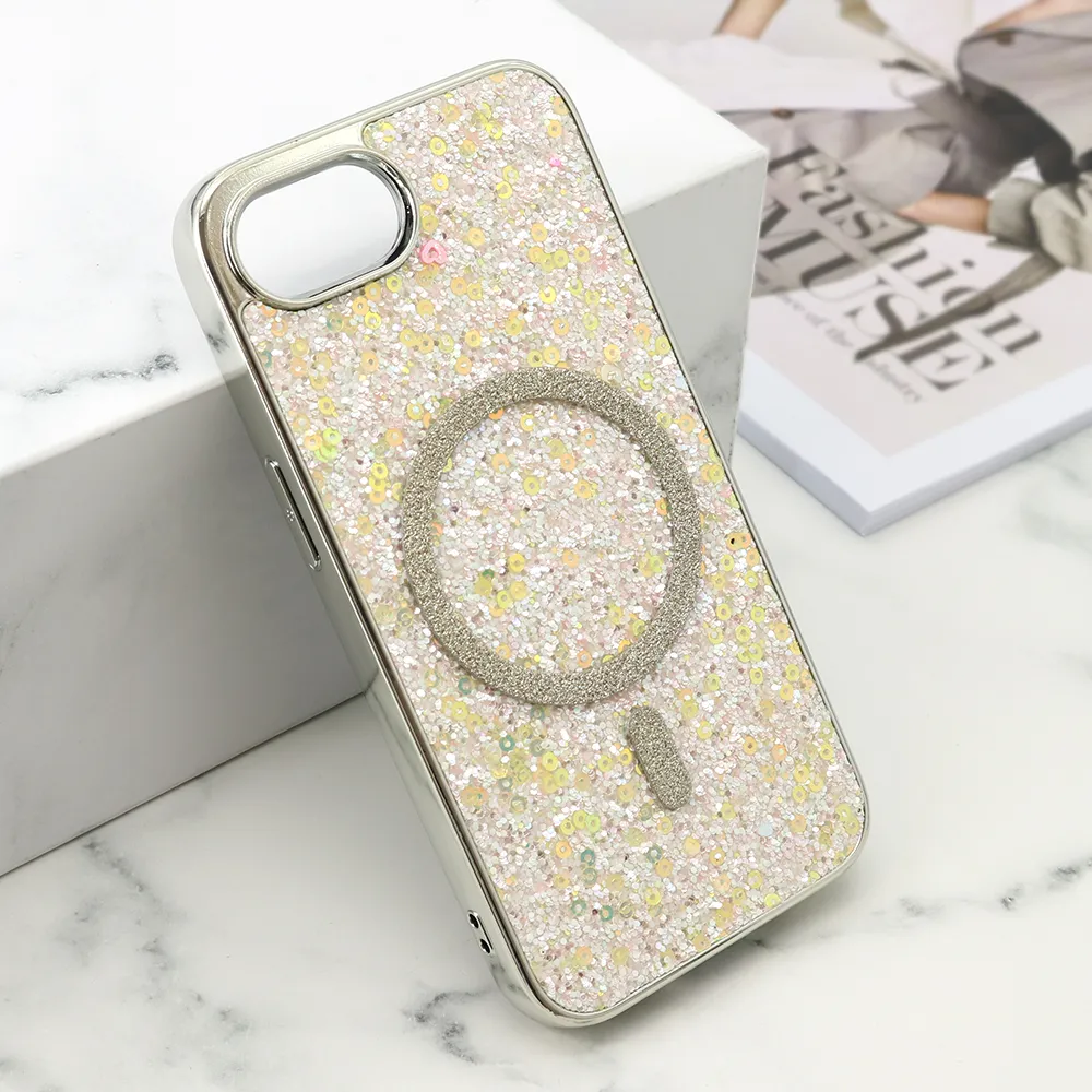 Futrola GLAM GLOW MagSafe za iPhone 16E (6.1) zlatna