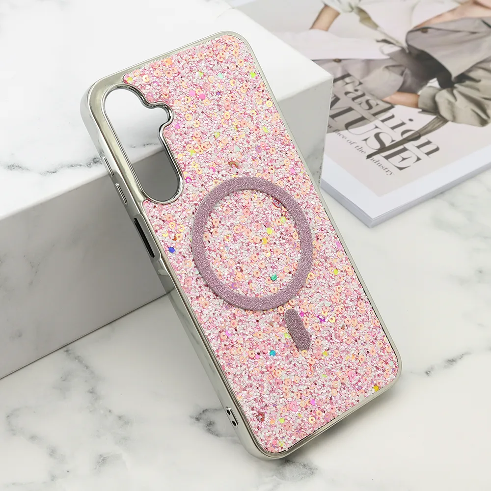 Futrole GLAM GLOW MagSafe za Samsung A165F/A166B Galaxy A16 4G/A16 5G roze